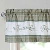 Kate Aurora Country Living Gingham Check Hope Faith Love 3 Pc Cafe Kitchen Curtain Set - 2 of 4