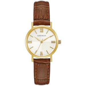 Caravelle designed by Bulova Ladies' Classic Petite 3-Hand Date Quartz Leather Strap Watch - 1 of 4