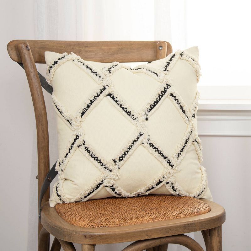 Diamond Throw Pillow Cover - Rizzy Home, 3 of 9