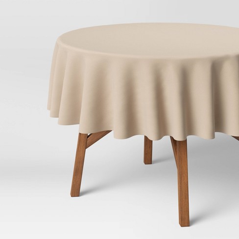 Solid Tablecloth Threshold Target, Tan Round Tablecloth