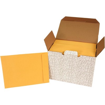 School Smart No Clasp Envelopes with Gummed Flap, 9 x 12 Inches, Kraft Brown, pk of 250