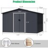 Outdoor Metal Storage Shed Garden Tool House With Lockable Doors for Yard - 2 of 4