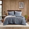 AENKYO Full/Queen Twill Washed Comforter Set, 3-Piece 100% Cotton Bedding with Stone-Washed Finish, Grey bedding Set - 2 of 4