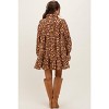 Pinkblush Brown Floral Print Shirring Half Buttoned Maternity Shirt Dress - 2 of 2