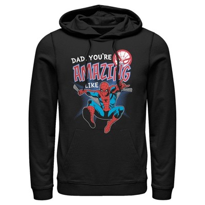 Men's Marvel Dad You're Amazing Like Spider-man Pull Over Hoodie : Target