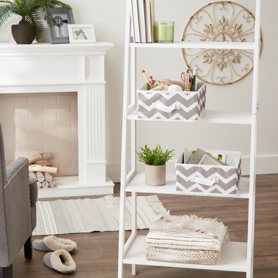 Chevron Gray Collapsible Fabric Storage Cube for Kids - Set of 2