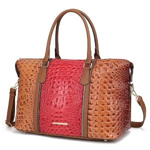 MKF Collection Raven Faux Crocodile-Embossed Women’s Duffle Bag by Mia K - 1 of 4