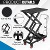Hydraulic Lift Table Cart 330 Lb, Double Scissor Lift Table 50" Lifting Height, Lifting Table Cart with 4 Wheels & Non Slip Pad for Material Handling - 2 of 4