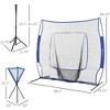 NAYSAYE Sport Net and Rebounder Baseball Practice Net Set with Catcher Net Ball Caddy and Batting Tee, Blue, 98.50"*43.30"*84.30" - 3 of 4