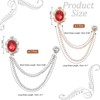 Unique Bargains Gem Hanging Chain Rhinestone Gem Brooch Pins 2 Pcs - 2 of 4