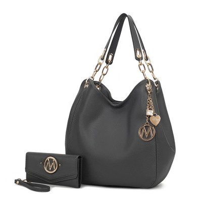 MKF Collection Ashley Vegan Leather Women’s Hobo Shoulder Bag with Wristlet Wallet by Mia K