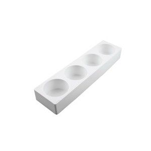 Silikomart Multiflex 220 White Silicone Cylinder Mold, 4 Cavities 3-1/8" Diameter x 1-3/4" High - 1 of 4