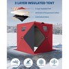 Pop-up Ice Fishing Tent, Hub-Style Insulated Portable Ice Fishing Shelter with Carrying Bag, Zippered Door, Wind Rope & Anchors - 3 of 4