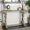 Olivia & May Distressed Farmhouse Wood Console Table Brown: Rustic Entryway Foyer Table, No Assembly Required - 2 of 4