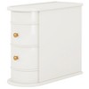 10.81" Off-White Narrow Solid Oak End Table, Fully Assembled 2-Drawer Slim Nightstand, Vintage Side Table for Small Spaces, Living Room, Bedroom - 2 of 4