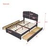 Full/Twin Size Upholstered Wooden Platform Bed Frame with Storage Drawers 4L -ModernLuxe - 4 of 4