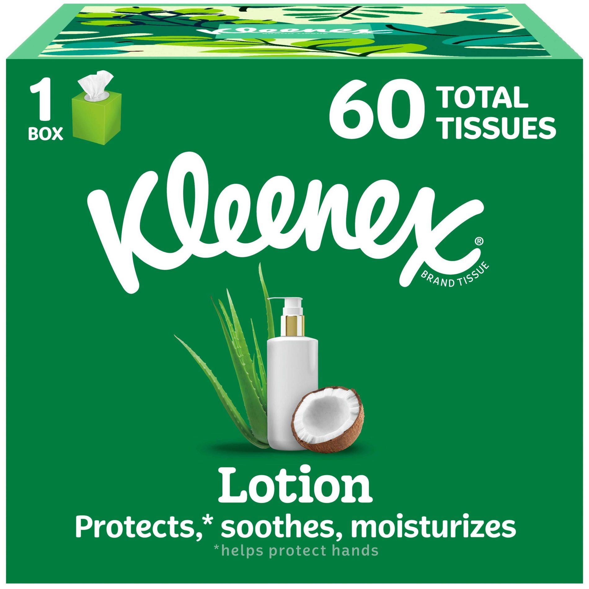 Kleenex Lotion 3-Ply Facial Tissue - 60ct: Square Container
