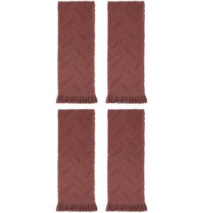 REGALWOVEN 4 Pcs Cotton Soft Absorbent Jacquard Pattern Boho Decorative Hand Towel 13" x 29" - 1 of 4