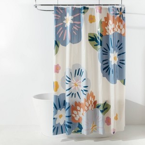 13pc PEVA Shower Curtain with Rings Set - Room Essentials™ - 1 of 3