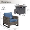 Buenhomino Patio Wicker Furniture Set with Fire Pit Table, PE Rattan Swivel Patio Chairs with Propane Fire Pit Table, 5 Pieces Patio Conversation Set - 4 of 4