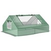 CAVINAS 6'x 3' Galvanized Raised Garden Bed with Mini PVC Greenhouse Cover Garden Sheds with Roll-Up Windows - 2 of 4