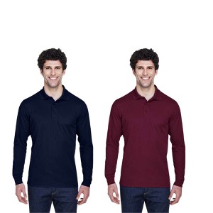 EG PRO Men's Polo Shirt Pique Long Sleeve Pinnacle Performance - 2 Pack - 1 of 4
