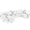 131'' Modular Sectional Couch, Chaise Lounge, Striped Fabric, Upholstered 4 Seater Couch For Living Room, U-Shaped Sofa-Cuddlewood - 4 of 4