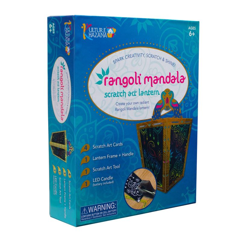 Kulture Khazana Rangoli Mandala Scratch Art Lantern Kit, 3 of 10