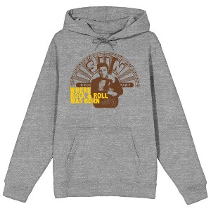Sun Records Elvis Presley Where Rock And Roll Was Born Adult Heather Gray Hoodie - 1 of 3