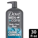 Dove Men+Care Clean Comfort Body Wash Pump - 30 fl oz
