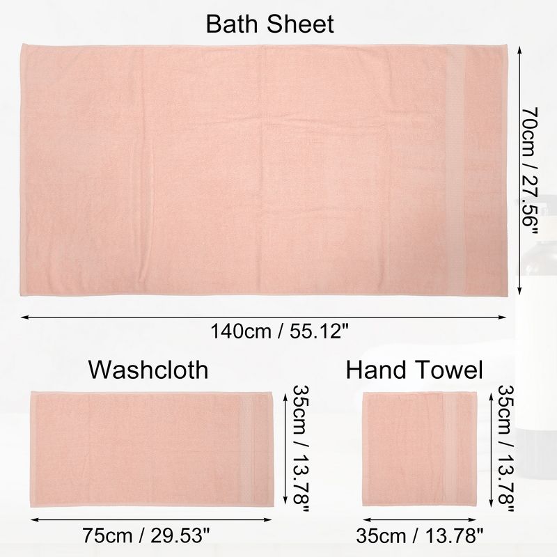 Unique Bargains Soft Absorbent Cotton Bath Towel for Bathroom kitchen Shower Towel 3 Pcs, 4 of 7