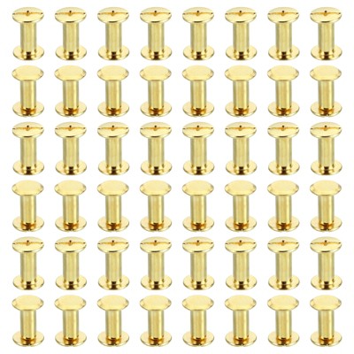 Unique Bargains Rust Proof Leather Belt Scrapbook Binding Accessories M5 Chicago Screws 50 Sets