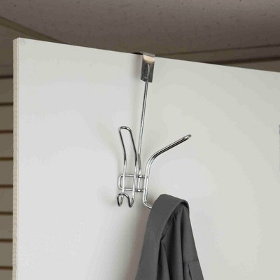 Home Basics Over The Door Double Hook, Chrome : Target