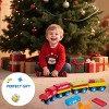 Joyfy 12PCS Wooden Toy Train Set Compatible with All Major Brands, Magnetic Train Car with Storage Box STEM Educational Toy Toddler Kid Boy Girl Gift - 2 of 4