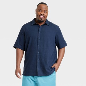 Men's Big & Tall Short Sleeve Collared Button-Down Shirt - Goodfellow & Co™ - 1 of 3