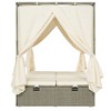 YOOCOZZ Outdoor Adjustable Gear Sun Bed with Polyester Cushion and Curtain, 3 Optional Colors - 3 of 4