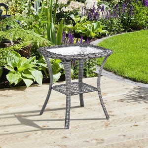 Gymojoy Patio Wicker Coffee Table Outdoor Rattan Side Table - 1 of 4