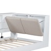 Twin Size L-Shaped Daybed with Storage, Upholstered Headboard & USB Ports for Small Spaces - 2 of 3