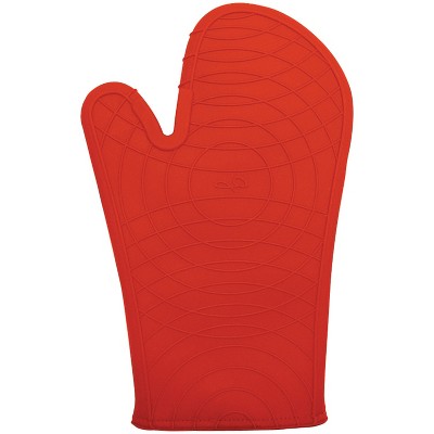 Silicone Oven Mitts – Extra Long Professional Quality Heat Resistant With  Quilted Lining And 2-sided Textured Grip – 1 Pair Red By Lavish Home :  Target