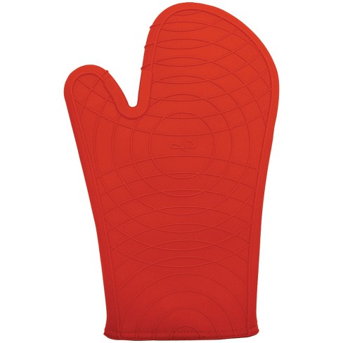 KitchenAid Ribbed Soft Silicone Oven Mitt, Set of 2 - Red