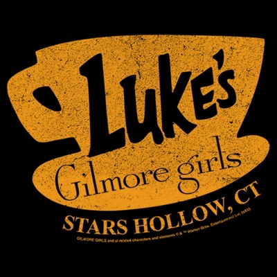 Gilmore Girls Girl's Gilmore Girls Luke's Dinner Distressed Logo Graphic Graphic Cropped T-Shirt - Black - Medium — фото 2