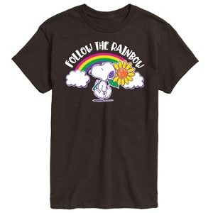 Men's - Peanuts - Follow The Rainbow Short Sleeve Graphic T-Shirt - 1 of 4