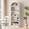 Bookcase 5 Shelf Arched Bookshelf 71.65in Tall Bookcase Farmhouse Display Storage Rack Wooden Bookshelves for Home Office, Living Room - 3 of 4