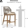 PURPLE LEAF Patio Sunbrella Bar Stools Set of 2 Handwoven Wicker Bar Height Stool Modern Aluminum Outdoor Wicker Barstools with Back and Cushion - 3 of 4
