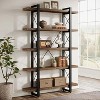 Hommoo 5-Tier Solid Wood Bookshelf with Metal Frame Brown - 3 of 4