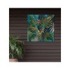 Cottage Garden West of The Wind Midnight Tropics Green, Blue, Pink 24 x 24 Inch Waterproof Gallery Wrapped Canvas, Outdoor Garden, Yard, Patio All - 2 of 2