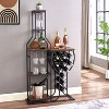 Vynxaria 11-Bottle Wine Racks, 5-Tier Freestanding Rack with Glass Holder and Storage Shelves - 3 of 4