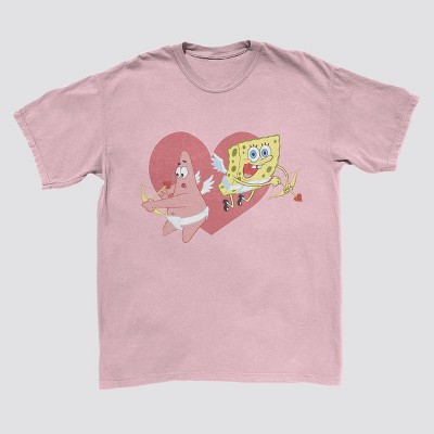 Men's Spongebob Short Sleeve Crewneck T-Shirt - Light Pink XL