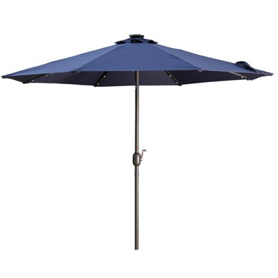 9 ft. Aluminum Market Umbrella with Solar Powered Lights