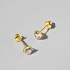 Girls' Bezel CZ Heart Screw Back 14k Gold Earrings - In Season Jewelry - 4 of 4